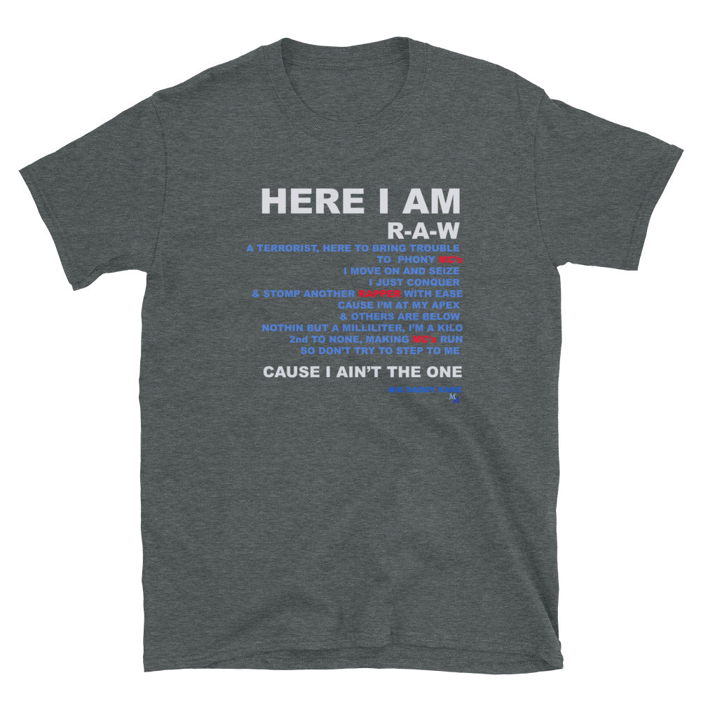 B.D.K. R-A-W LyRics T-Shirt (Unisex)