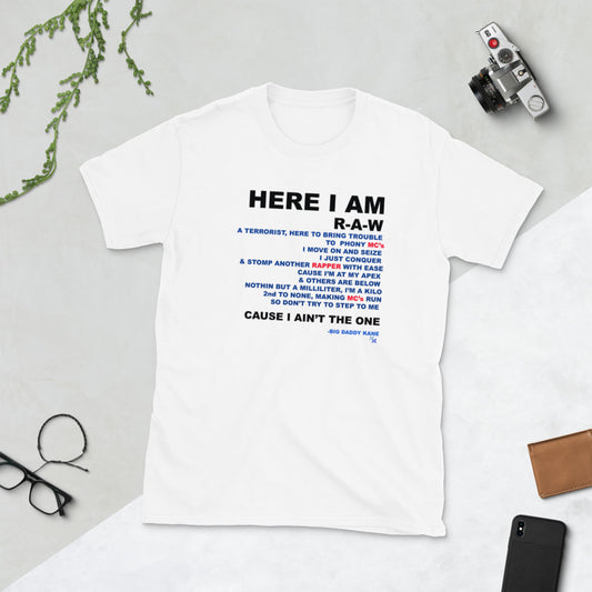 B.D.K. R-A-W LyRics T-Shirt (Unisex)White